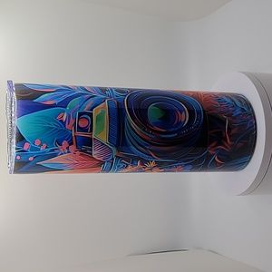 🥤2 for $40🥤Multi colored Floral Camera handmade tumbler
